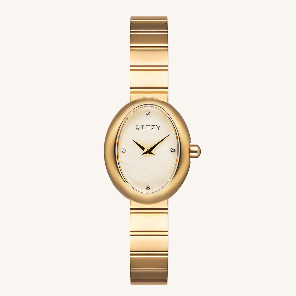 RZ2024070103-1 OEM/ODM Women's Oval Quartz Watch | MOP Dial, Stainless Steel Metal Band | China Factory