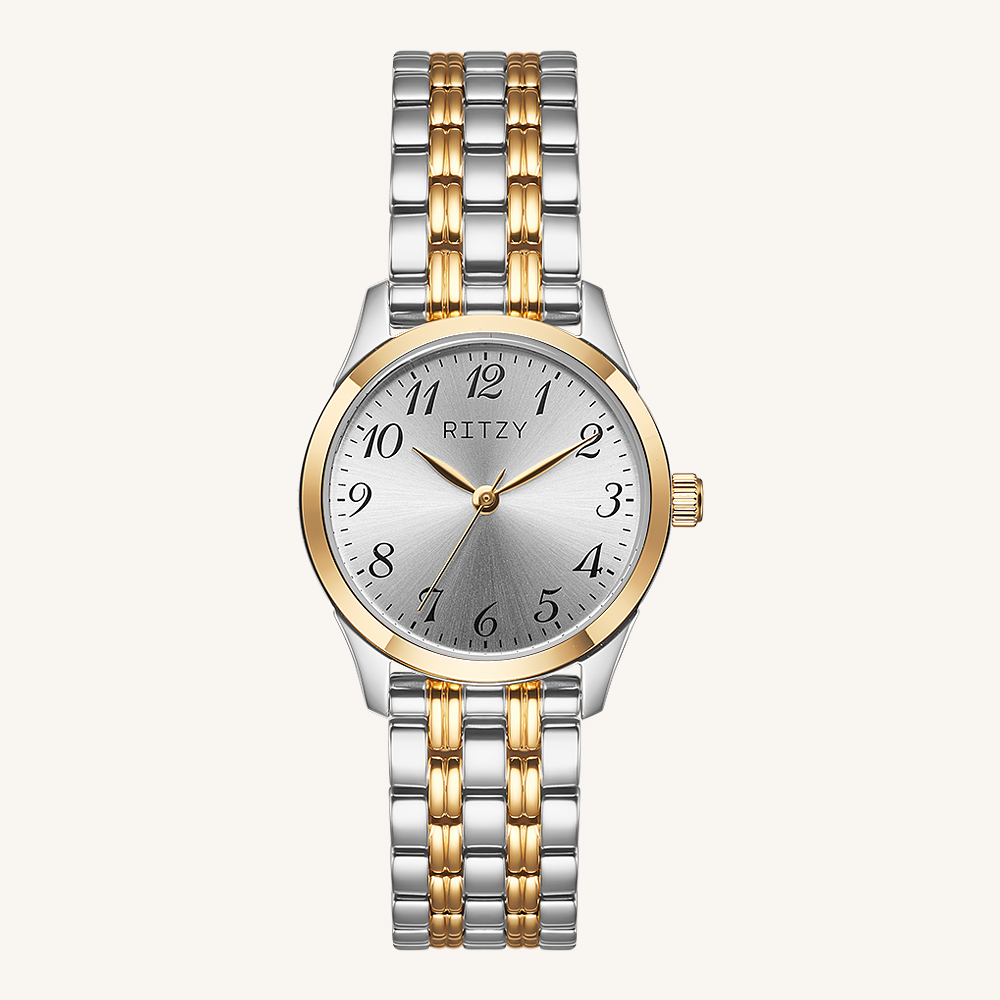 RZ2024070114 OEM/ODM Women’s Round Gold Watch | Arabic Numerals, SS Link Bracelet | China Manufacturer