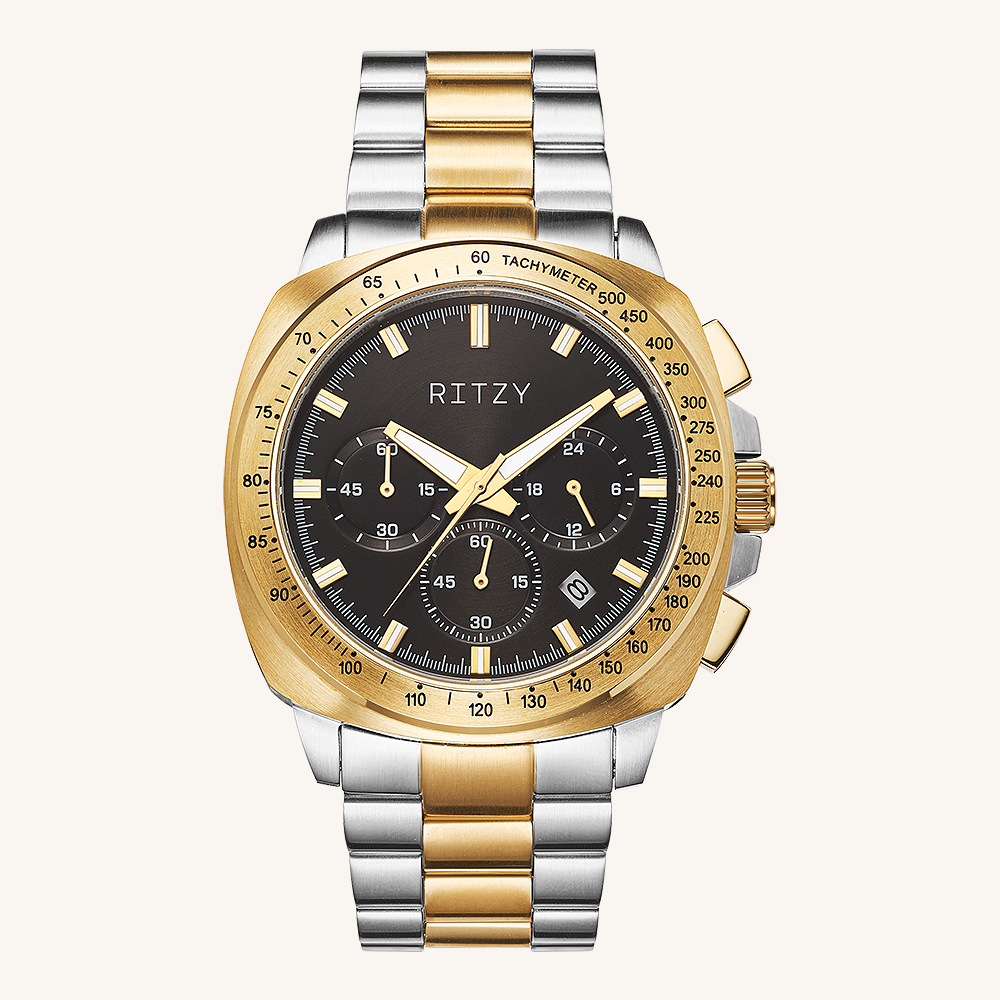 RZ2025090501 OEM/ODM Men’s Chronograph | Cushion Case, PVD Finish | China Factory Direct