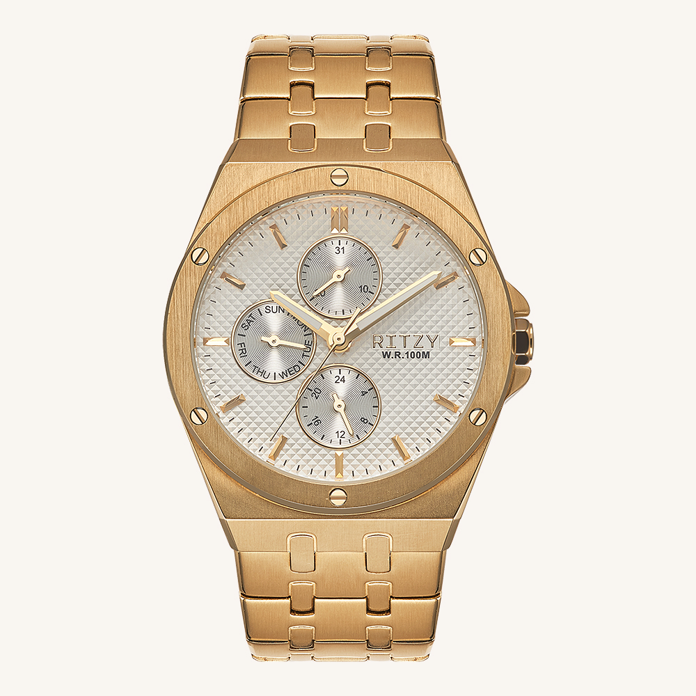 RZ2025122207 OEM/ODM Men’s Watch | 316L SS, Gold & Silver Finish | China Manufacturer