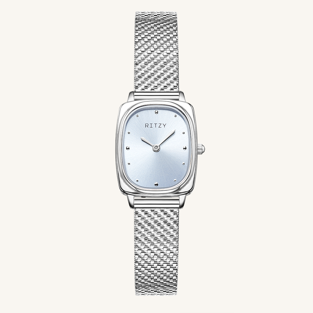 RZ2025031017 Custom Logo Women’s Cushion Watch with Special Textured Mesh Strap | OEM Supported Chinese Watch Factory