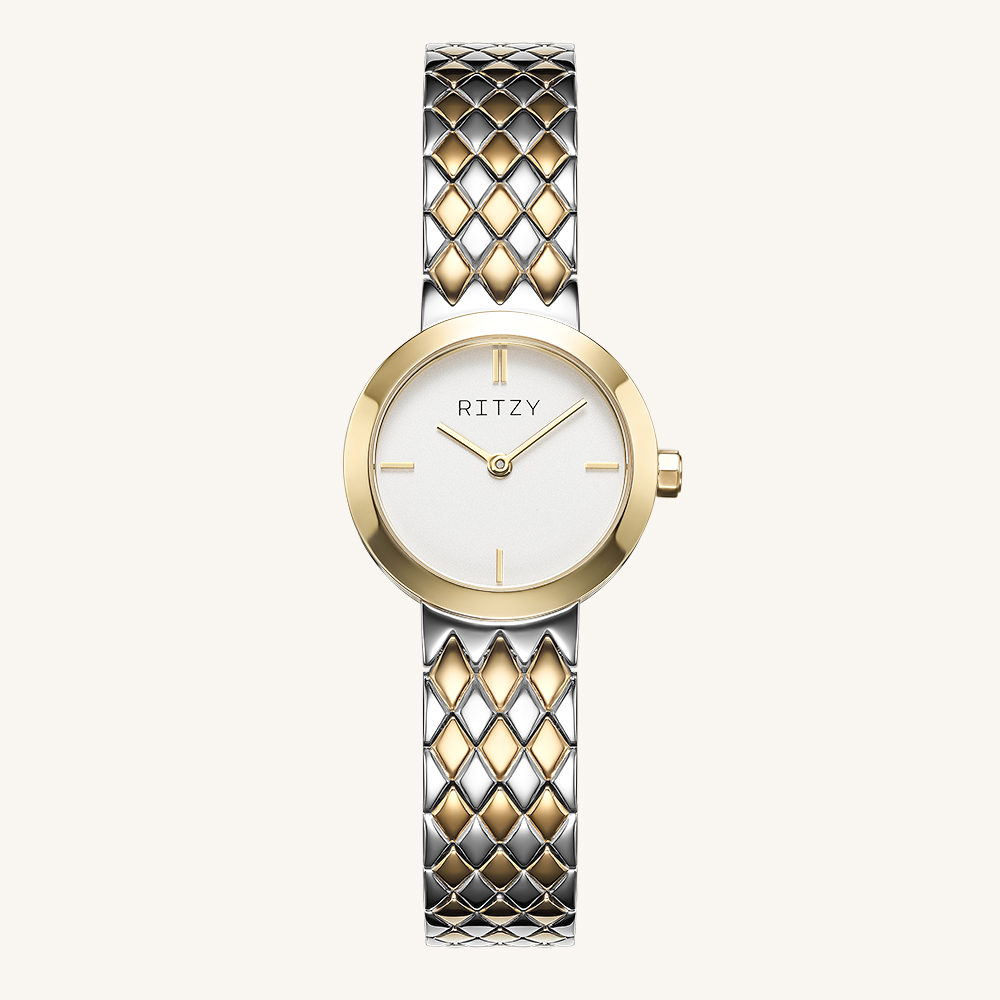 RZ2025031020 BSCI & ISO Certified Chinese Watch Factory | Custom Logo Two-Tone Minimalist Round Women’s Watch